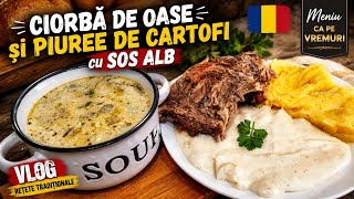 Ciorbă de Oase si Cartofi piuree cu sos alb(Reteta tradiționala)#fruit #viral #recipe #fy #trending