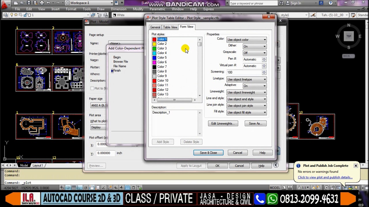 Tutorial AutoCAD # PLOT STYLE Membuat Plot Style - YouTube