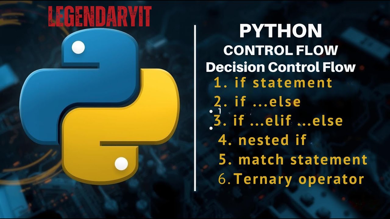 Python Control Flow Explained | if, else, elif, Nested if, match & Ternary operator.