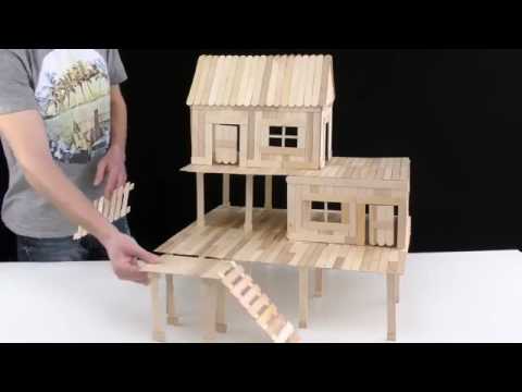 صنع بيت من الخشب بواسطة عيدان ايسكريم