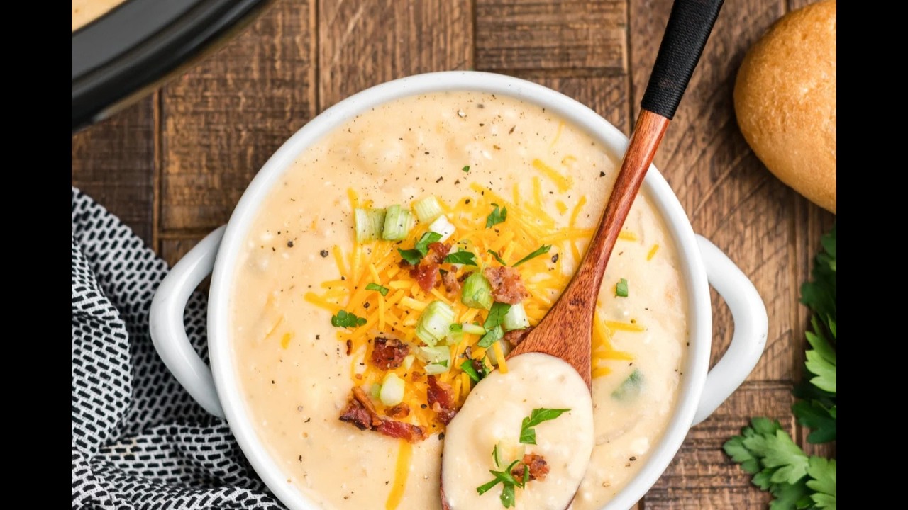 The Creamiest Crock Pot Hash Brown Potato Soup Ever!