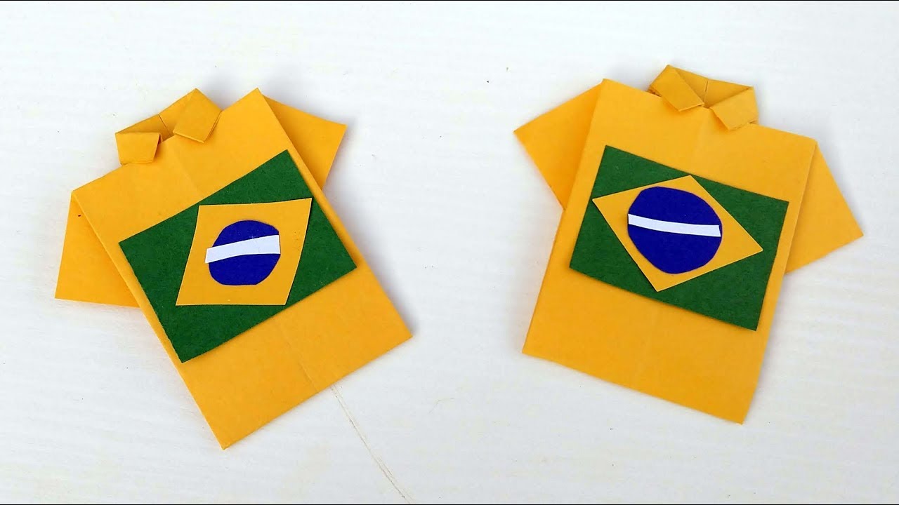 Gasping Lada cross Decoration for the fans Brazil Champion! Easy Paper T-Shirt Jersey Origami  - YouTube