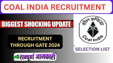 COAL India Recruitment Through GATE 2024 | 2nd List Out | Shocking Cut-off | Complete Details