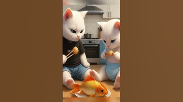 Mèo con và anh hai ăn trộm cá của mèo cha #cat #ai #mèo #short