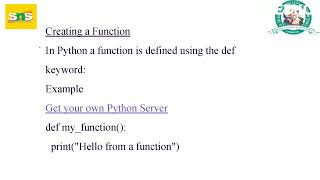 Dr.S.P.Saranya|Assist.Profess|DRSNSRCAS|SNS Institutions|Python Creating Functions