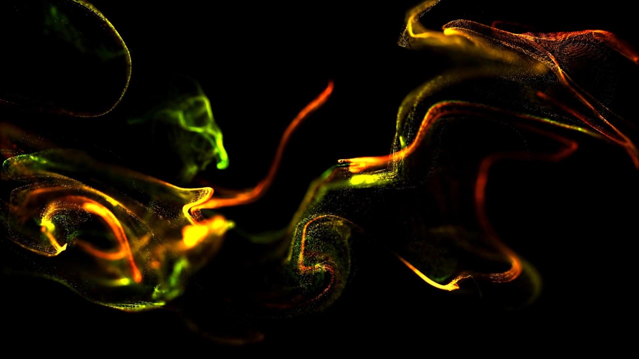 🎬 4K Заставка – Зелёный и Золотой Неоновый Жидкий Дым (Без Звука)