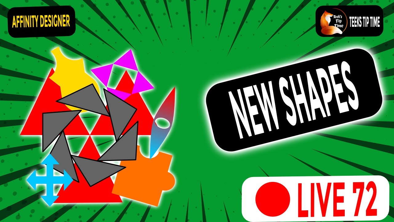 AFFINITY DESIGNER - NEW SHAPES - LIVESTREAM 72 - TEEKS TIP TIME - YouTube