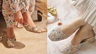 Amazing Jutti With Heels Designs To Try This Wedding Seasons||Mojari Jutti With Heel Designs