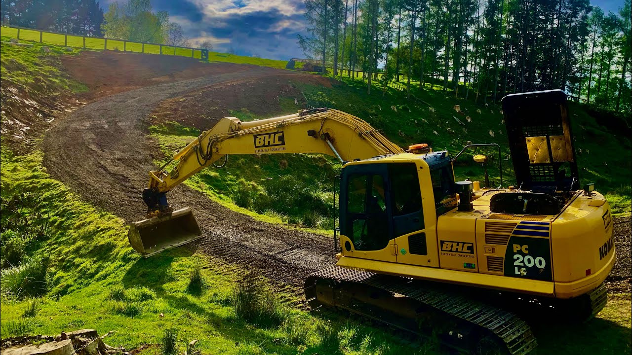 New access track cut into side of hill - YouTube
