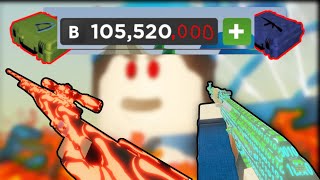 Spending 100.000$+ on ARSENAL to get all SKINS || ROBLOX