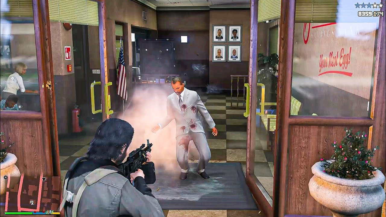 GTA 5 - Blaine County Bank Massacre + Five Star Police Escape - YouTube