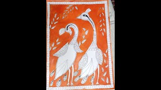 madhubani peacock easy beginners painting