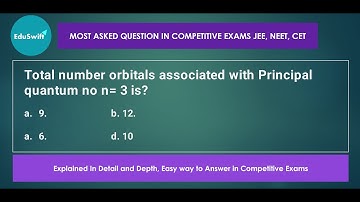TOP NEET JEE CET NCERT Question Total number orbitals associated with Principal quantum no n= 3 is?