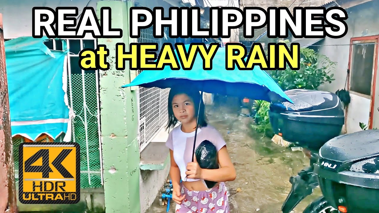 HEAVY RAIN EFFECT | Ultimate Walk Hidden Alleyways in Sauyo Philippines [4K HDR] 🇵🇭