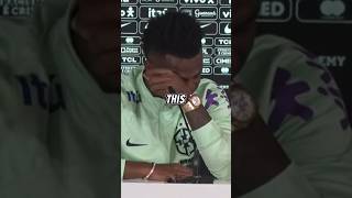Vinicius is crying at the press conference 😕🤍