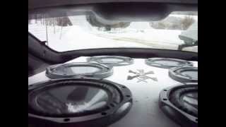 6 10 Sony Xpold Subwoofers Wired .66 Ohm On A Pioneer 1200Rms Amplifier