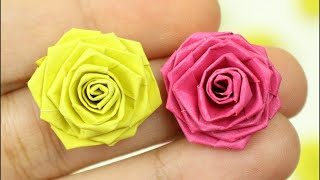 HOW TO MAKE CUTE ROSE IN JUST 2 MINUTES / MINI PAPER ROSES / EASY PAPER FLOWERS / ORIGAMI ROSE CRAFT