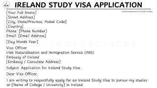 How To Write An Ireland Study Visa Application Letter Template Step by Step Guide | WritingPractices