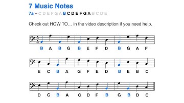 F clef (bass clef): Learn to read the B note in less than 2 minutes (7 notes - 2024)