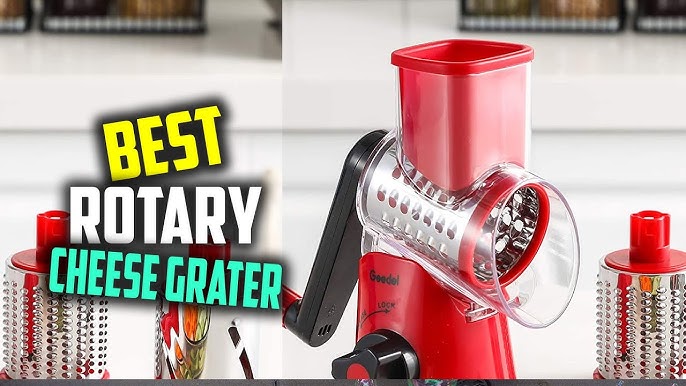 Geedel Rotary Cheese Grater, Kitchen Grater Vegetable Slicer with 3  Interchangeable Blades, Powerful Suction, Dishwasher Safe, Easy to Clean  Grater for Vegetable, Fruit, Nuts 