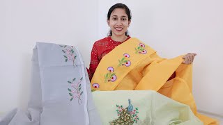 Daily Wear And Semi Party Wear Silky Kotta Sarees | Hand Embroidery Designs on Silky Kotta Sarees screenshot 2