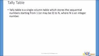 5  Unfolding | Set Based Approach | Tally Table