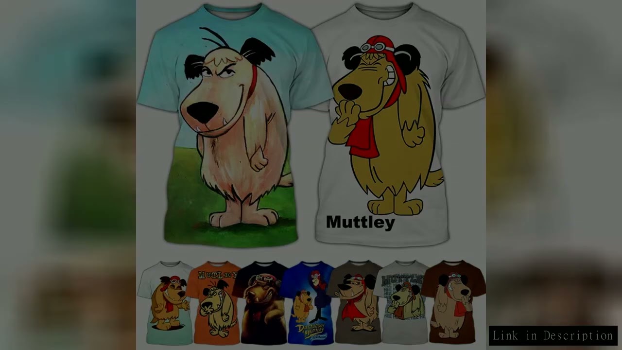 2024 Summer New Fashion Cartoon Muttley Wacky Races 3D Printed Men's Casual Funny Crew Neck Short Sl