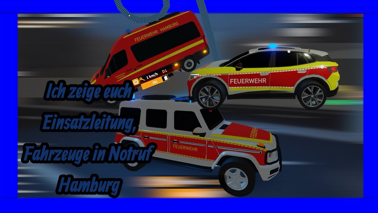 Ich zeige euch drei Feuerwehrfahrzeuge ￼￼ in Notruf Hamburg ￼ bei der Einsatzleitung ￼