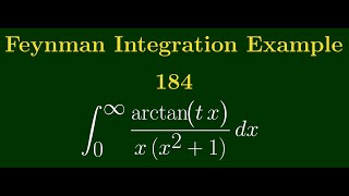 Feynman Integration Example 184 - ∫ from 0 to ∞ of (arctan(tx) / (x(x² + 1))) dx
