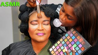 ASMR✨I made my mom RELAXED with Intense Ear Cleaning,professional make up application,hair brushing