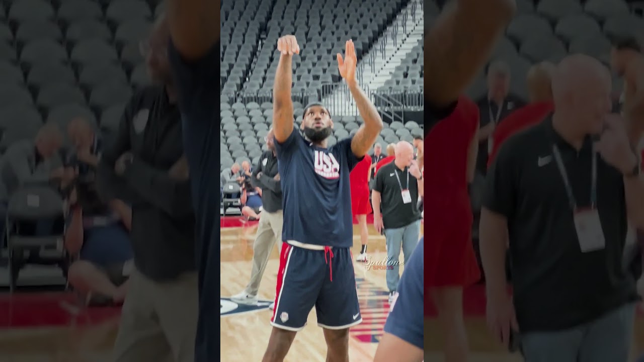 LeBron James Free Throw Warm Ups Before 2024 USA Basketball Exhibition Game 7/10/2024