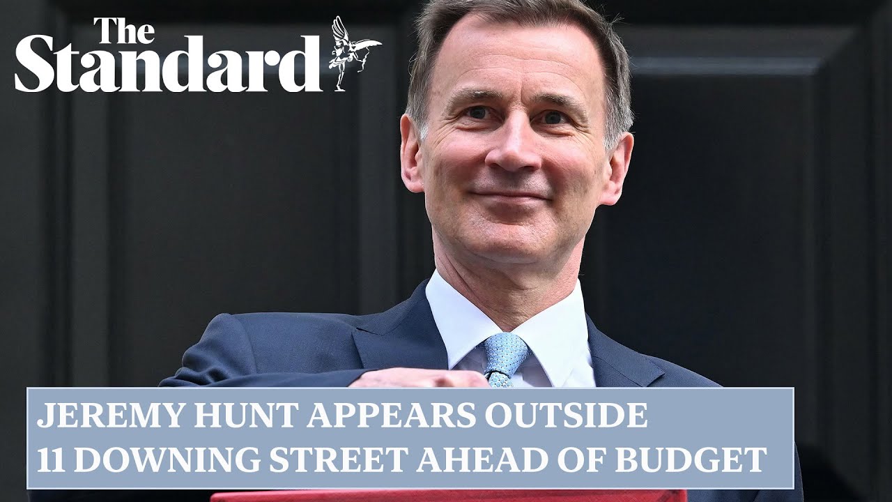 Chancellor Jeremy Hunt appears outside 11 Downing Street as he prepares to deliver Budget 2024