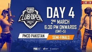 [EN] PMCO Pakistan Semi Finals Day 4 | Spring Split | PUBG MOBILE CLUB OPEN 2020