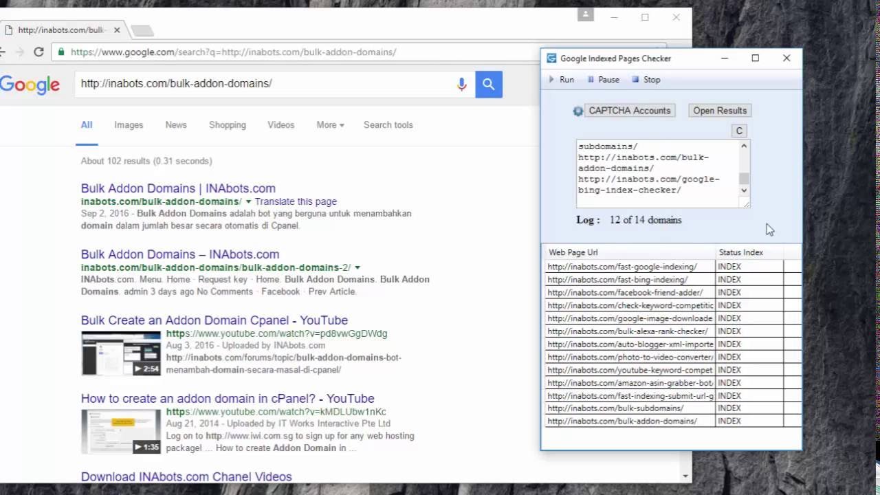 Bulk Google Indexed Pages Checker