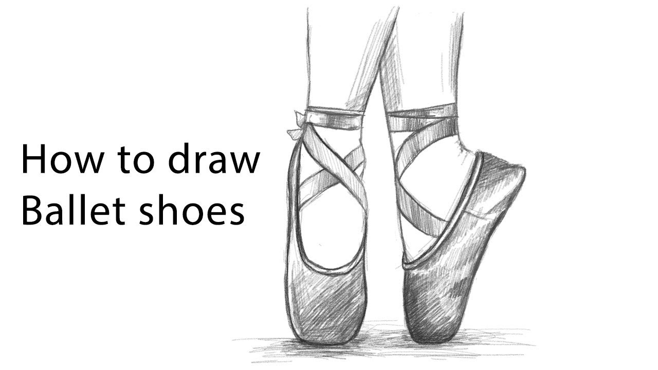 how to draw Ballet shoes step by step 