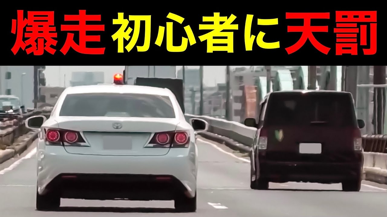 車を押す少年。 1発免停か⁉️】爆走する初心者が覆面パトカーに捕まる瞬間