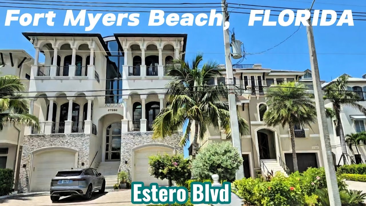 4K Street driving. From Fort Myers Beach to Naples, FL. Estero Blvd ~ Vanderbilt Dr. August 14, 2024