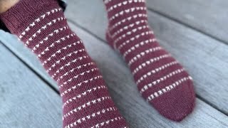 How to knit double and triple stitches for a shadow wrap heel