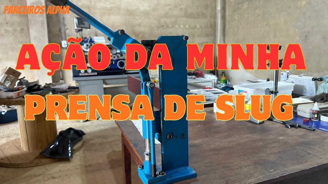 Ação da minha prensa de Slug ( prensa do Guilherme e 3 formas do Cláudio Leal)…