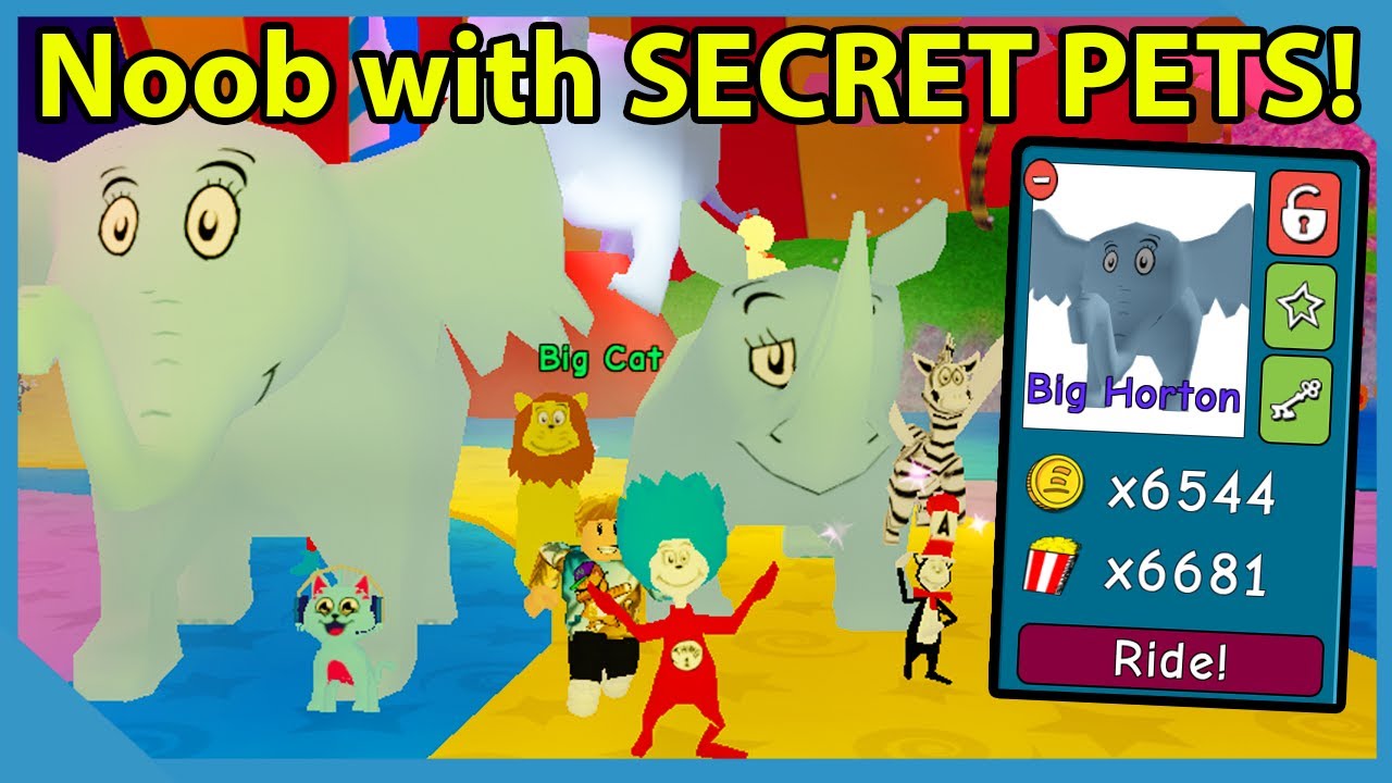 Noob With Full Team Of Secret Pets In Roblox Dr Seuss World Youtube - doge cat in a bag roblox