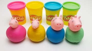 Peppa Pig Family & Friends Play Doh Molds Learn Colors And surprise Eggs