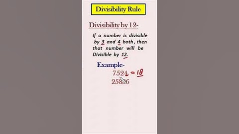 Divisibility test of 12 #Divisibility Rule #divisibilitytest #mathstricks