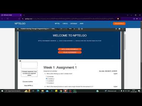 Problem Solving Through Programming in C || WEEK 1 || ASSIGNMENT 1 || SOLUTION || JULY 2024 | NPTEL
