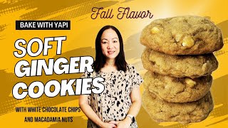 SOFT GINGER COOKIES WITH WHITE CHOCOLATE CHIPS AND MACADAMIA NUTS @BAKEWITHYAPI Yummy Coconut Pecan Cookies Bakewithyapi
