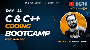Day 22 | Learn C & C++ Coding Live & Free with Sanjay Gupta | Sanjay Gupta Tech School