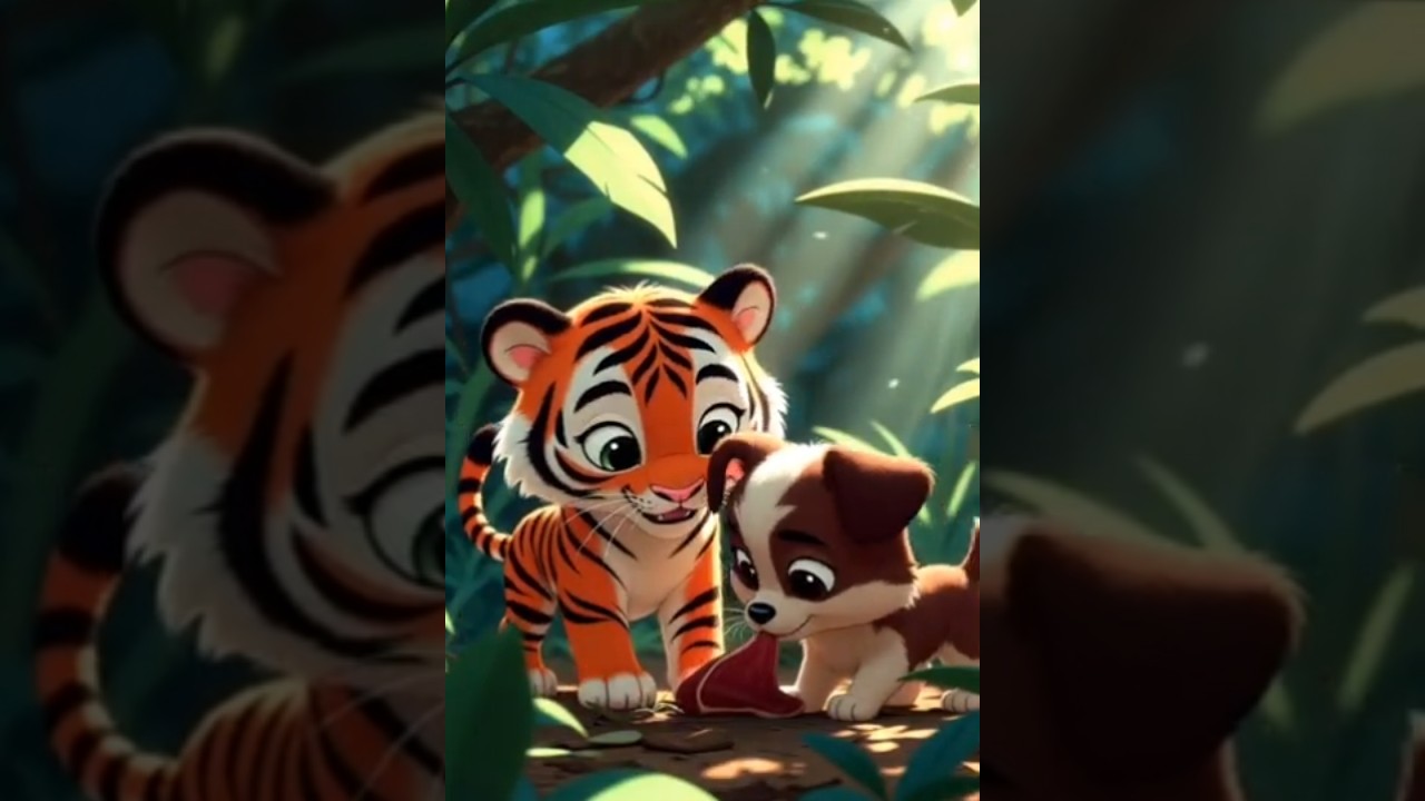 Dog and tiger cartoon short videos,ABHI CARTOON,