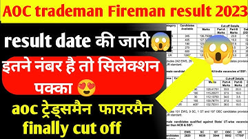 AOC Fireman Tradesman Exam result, AOC Fireman result 2023,AOC Tradesman result 2023,AOC result 2023