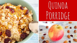 Quinoa Porridge Recipe with apple, nuts, dried red berries and bee pollen | Recipe Diary