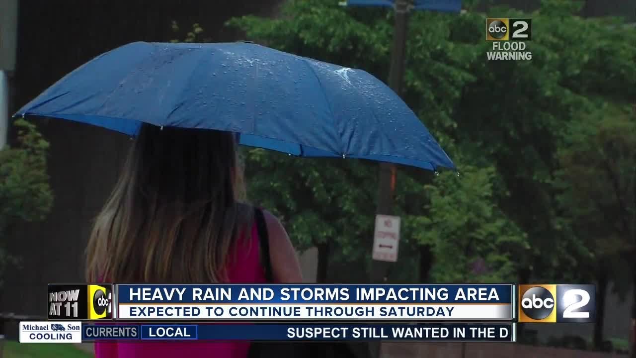 Heavy rain and storms cause flooding throughout Baltimore - YouTube