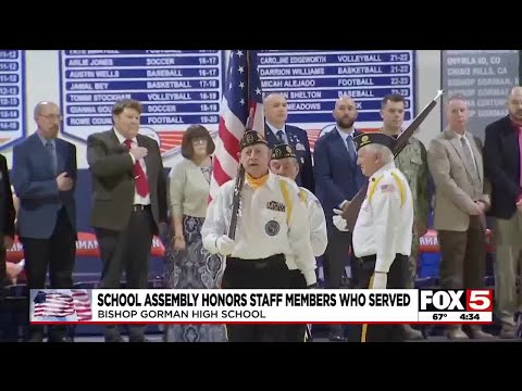 Bishop Gorman High School holds special assembly for veterans